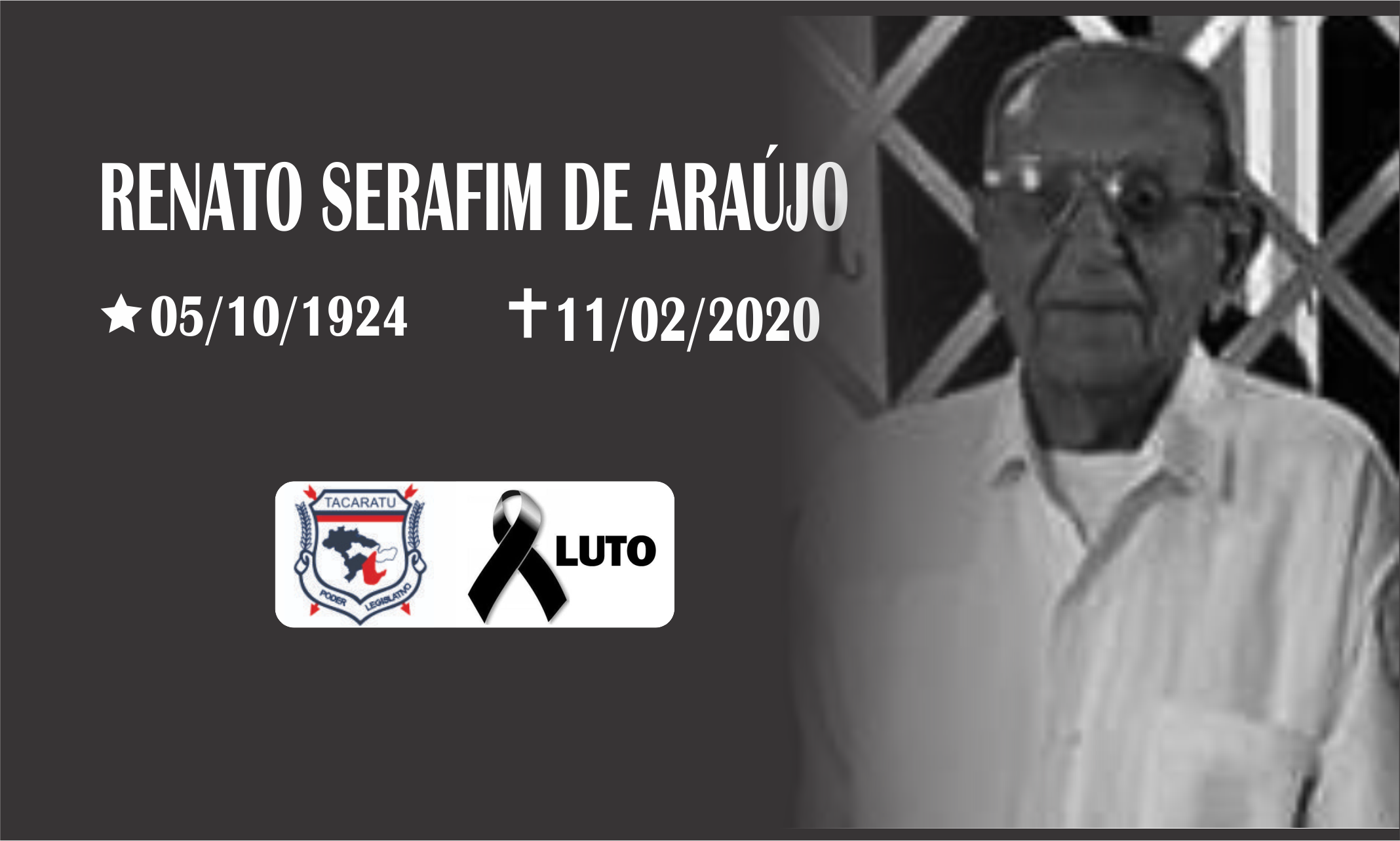 NOTA DE PESAR PELO FALECIMENTO DE RENATO SERAFIM DE ARAÚJO