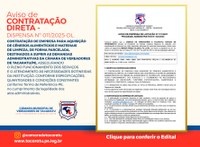 AVISO DE CONTRATAÇAO DIRETA - EMPRESA PARA AQUISIÇÃO DE GÊNEROS ALIMENTÍCIOS E MATERIAIS DE LIMPEZA - DISPENSA Nº 011/2025-DL