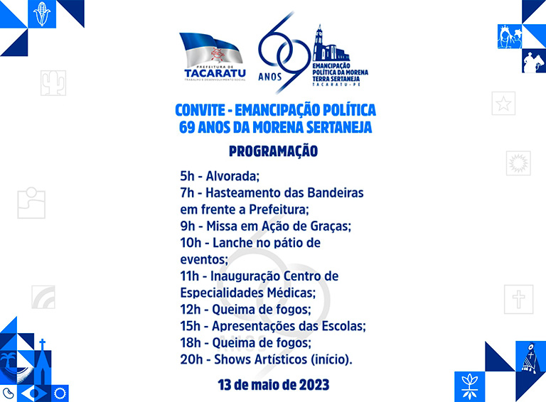 Convite - Emancipação Política de 69 anos da Morena Sertaneja