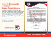 EDITAL DE COVOCAÇÃO Nº 06 - (1ª Sessão Extraordinária, do 2º Período Legislativo) - 22-07-2025