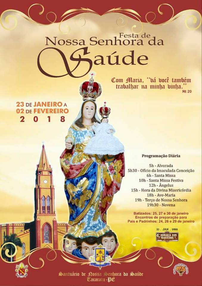 FESTA DA PADROEIRA DE N.S. DA SAÚDE 2018